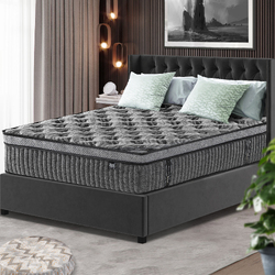 Queen King Mattress With High Tempered Carbon Steel & Egyptian Stretch Knit Fabric Cover