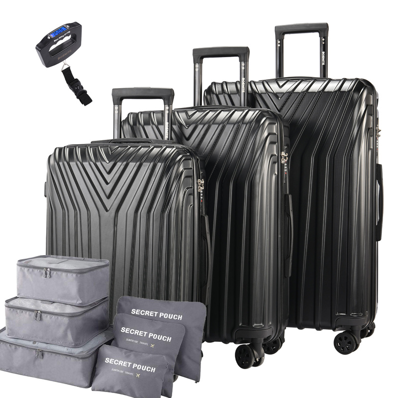 3pc Luggage Suitcase Trolley Set TSA Travel Carry On Bag Hard Case Lightweight B