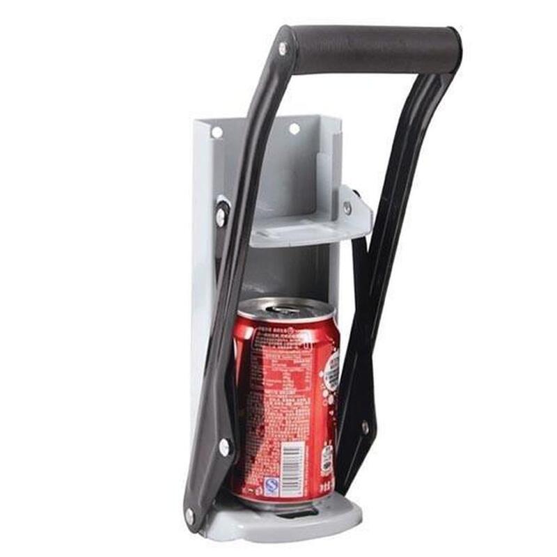 2x Aluminium Can Crusher - 16oz Beer Soda Smasher - Wall Mounted Bottle Opener