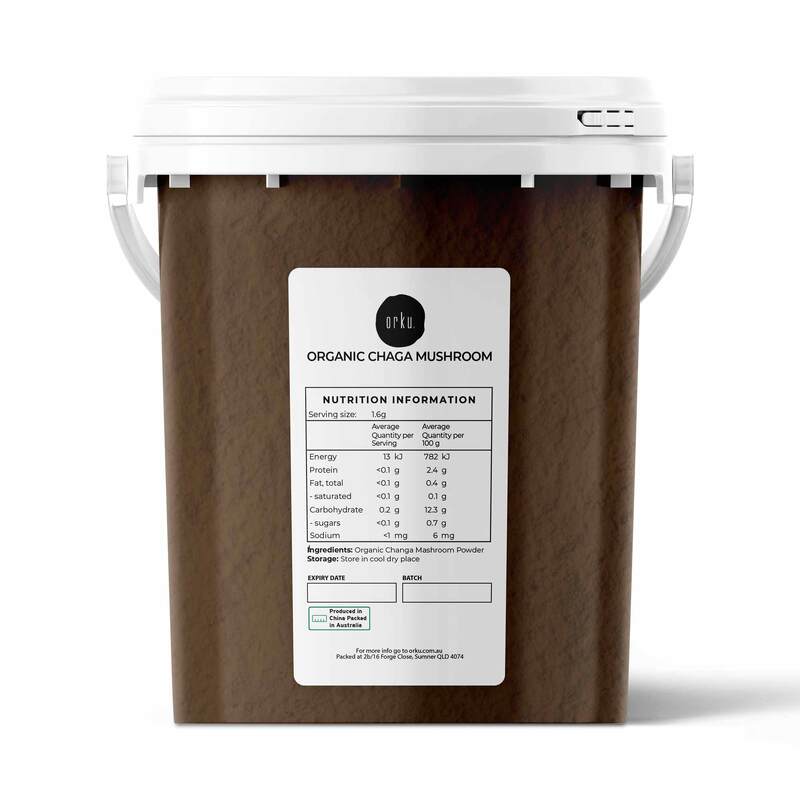 300g Organic Chaga Mushroom Powder Tub Bucket - Supplement Inonotus Obliquus