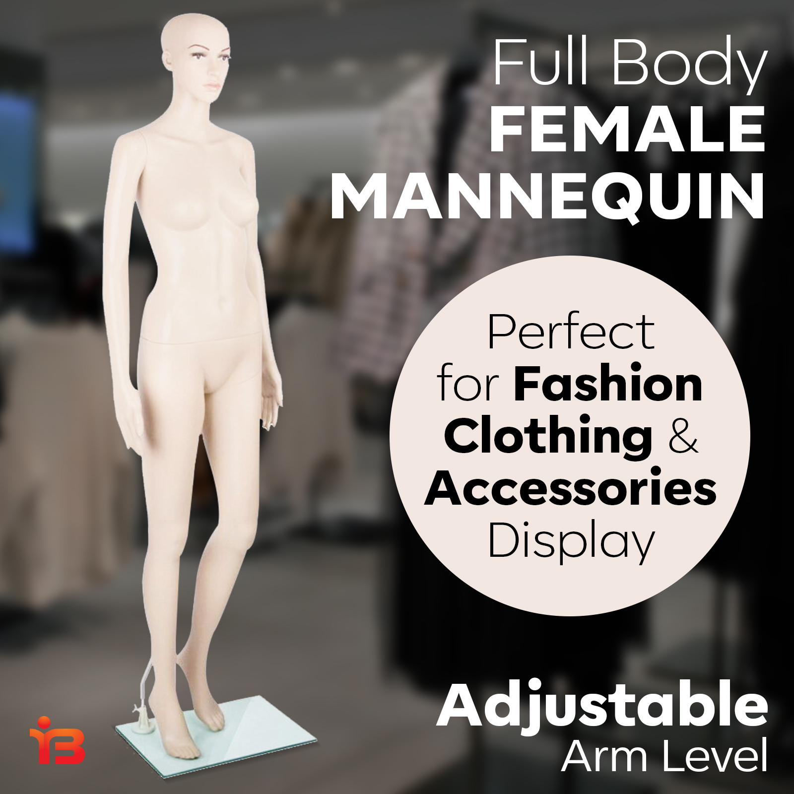 Skin Coloured - Mannequin 175cm Tall Full Body Female Display 