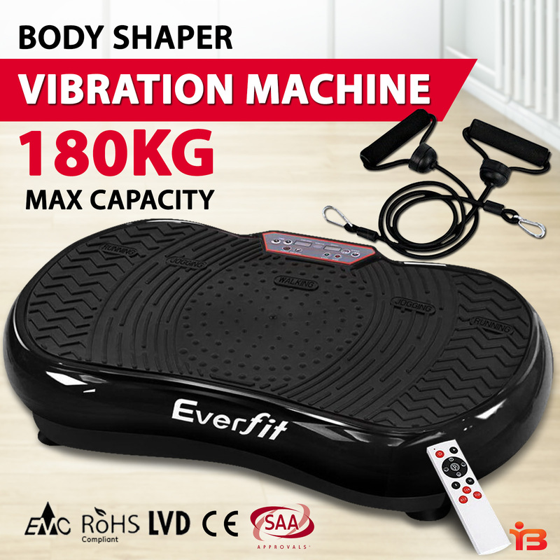 Everfit Vibration Machine Plate Platform Body Shaper Home Gym Fitness Black