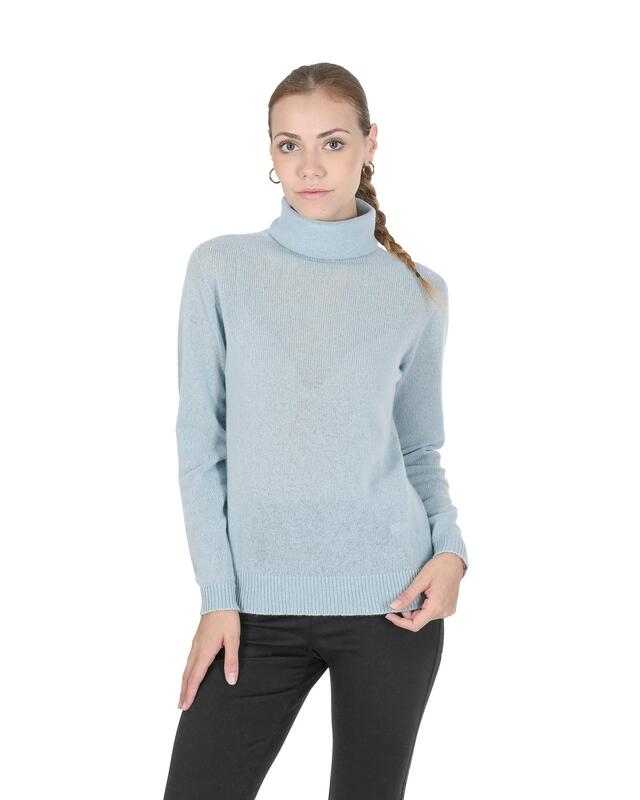 Premium Cashmere Womens Turtleneck Sweater - 40 EU
