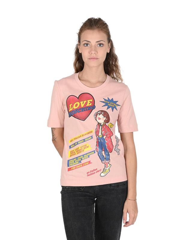 Powder Pink Cotton T-Shirt - 44 EU