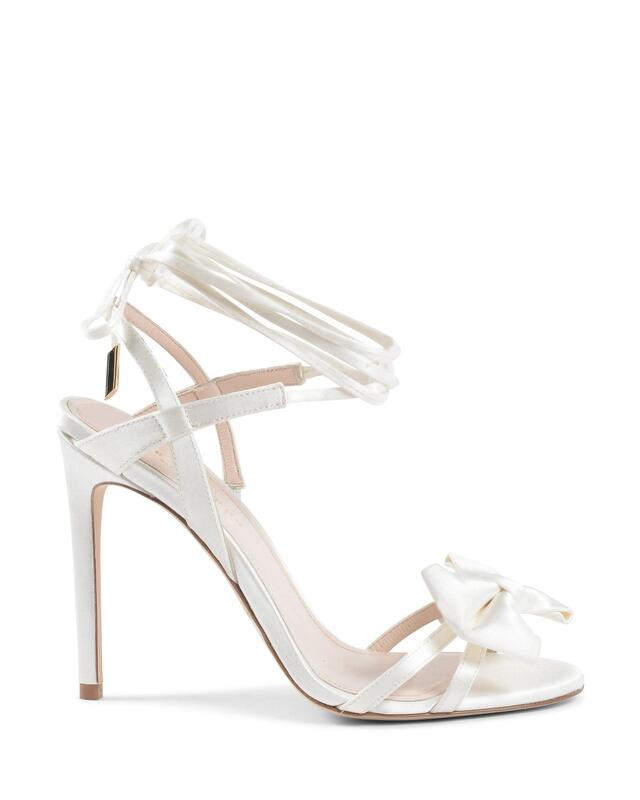 Satin High Heel Sandal with Ankle Laces - 39 EU