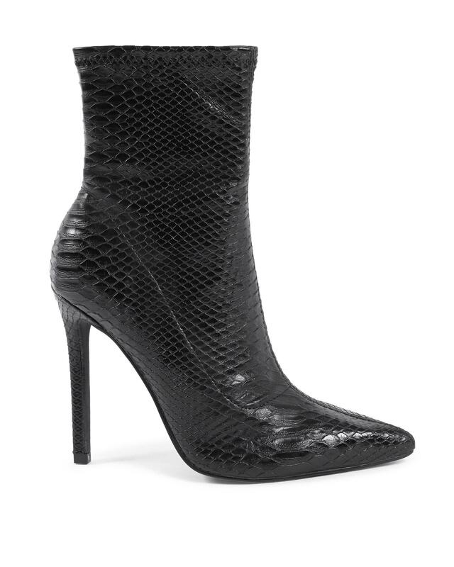 Synthetic Leather Ankle Boots with High Heels - 38 EU