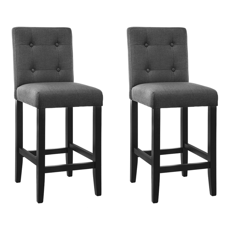Artiss Set of 2 Provincial Style Bar Stools - Charcoal