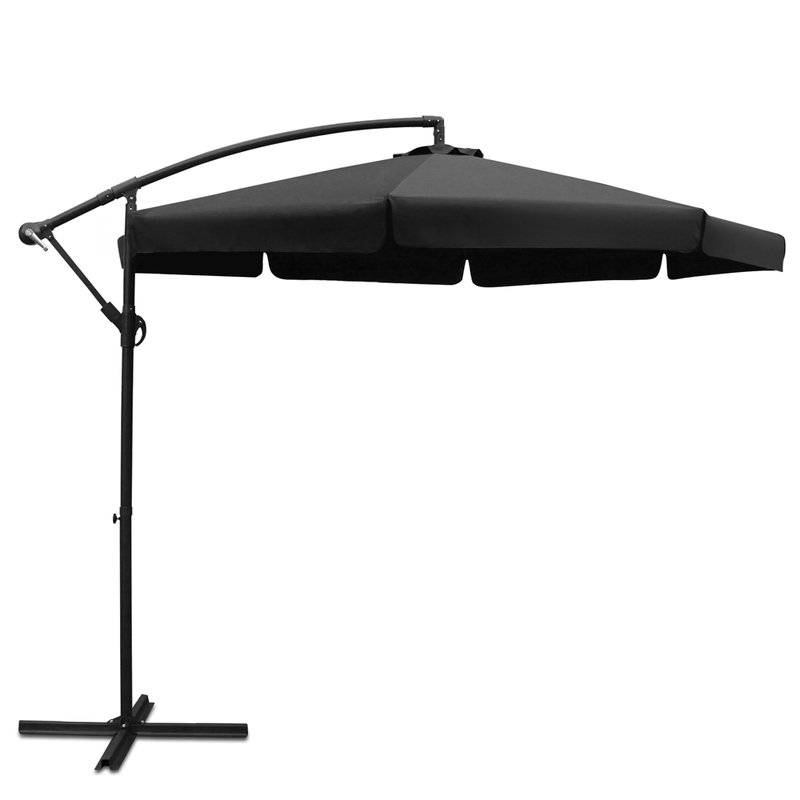 Instahut 3m Outdoor Umbrella Cantilever Garden Beach Patio Black