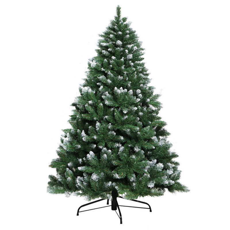 Jingle Jollys Christmas Tree 2.4M Xmas Trees Decorations Snowy Green 1400 Tips
