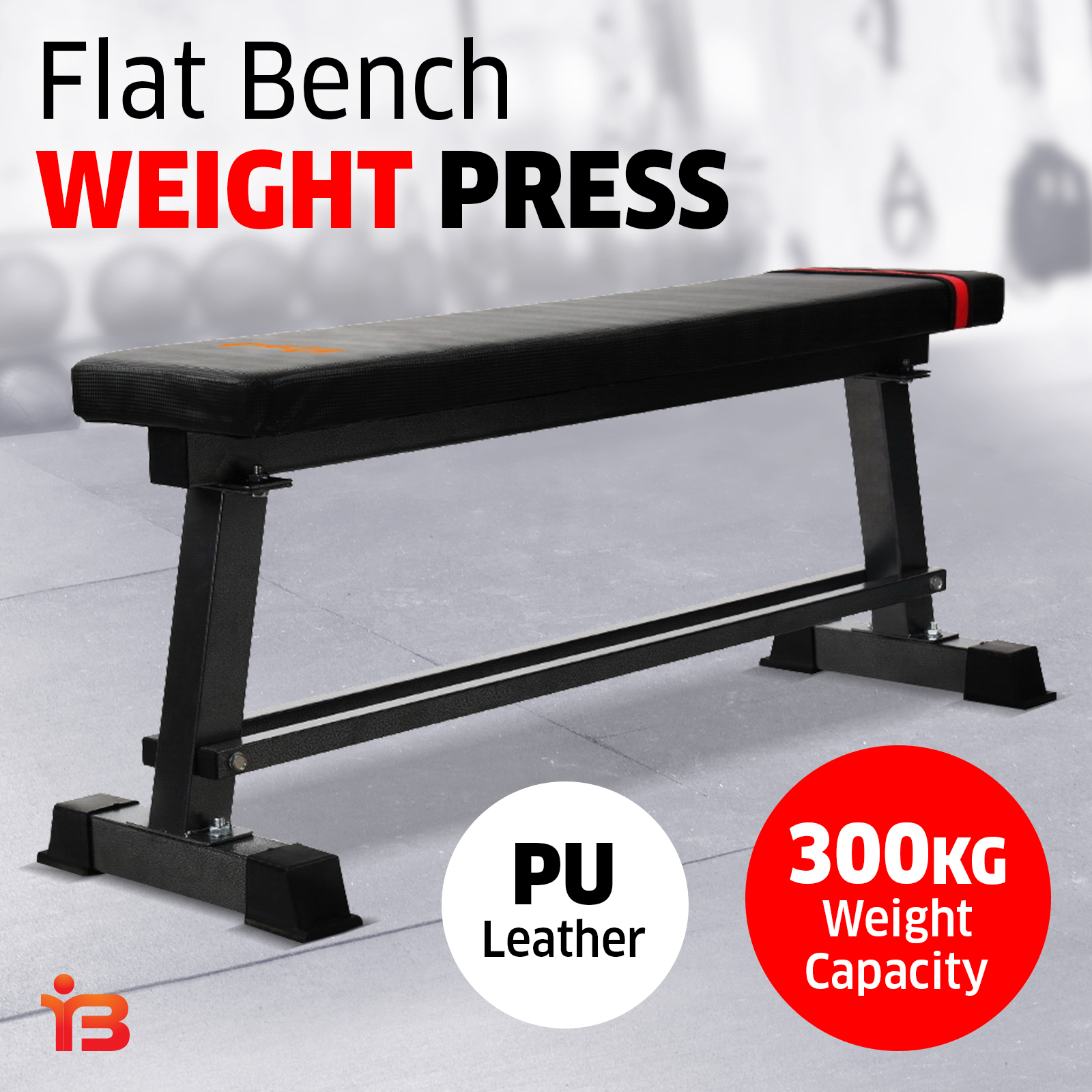 PU Leather Everfit Flat Bench Weight Press Gym Exercise Fitness Equipment 