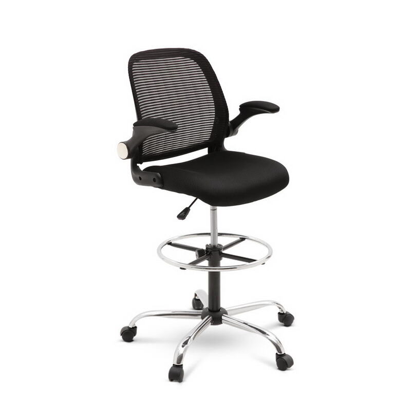 Veer Drafting Stool Office Chair Mesh Adjust Black