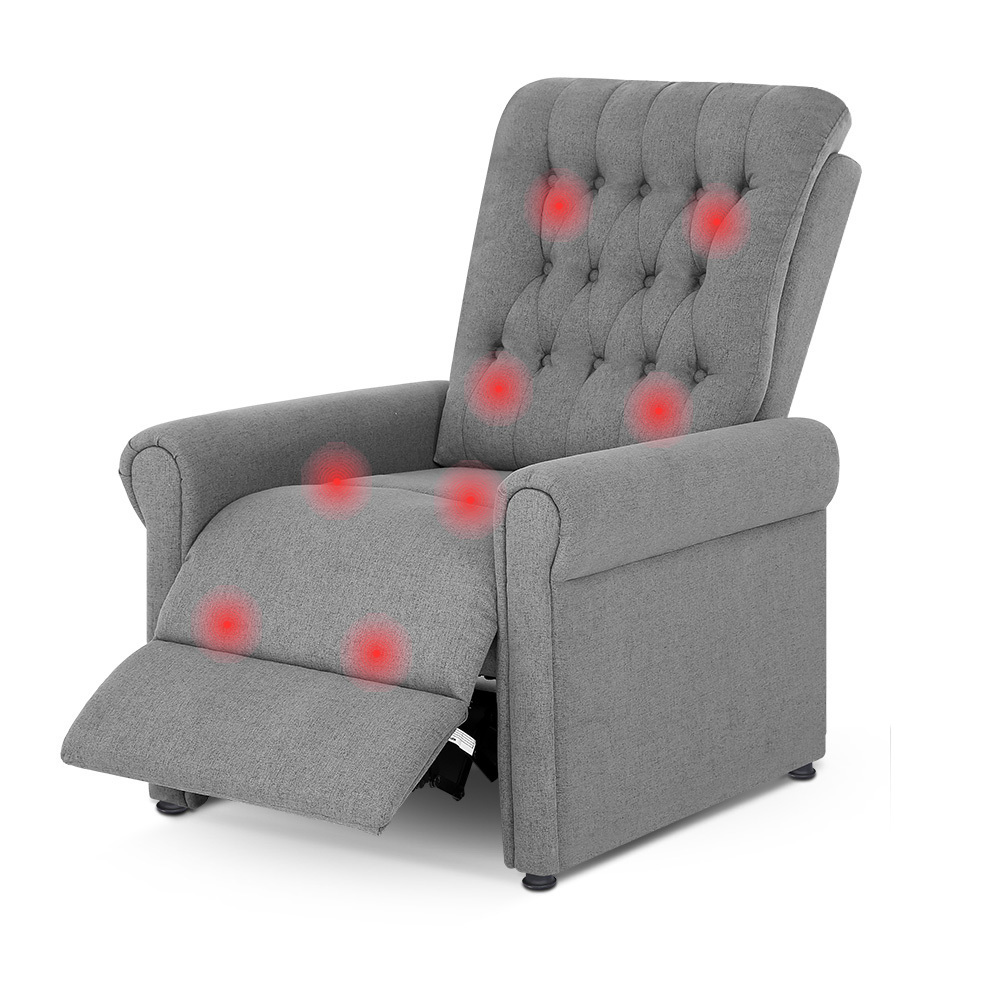 Artiss Massage Recliner Chair Electric Armchair 8 Point Heated Grey