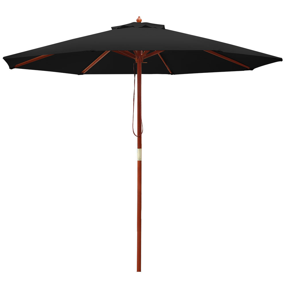 Instahut 2.7M Outdoor Pole Umbrella Cantilever Stand Garden Umbrellas Patio Black