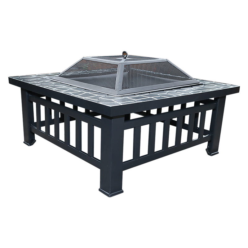 18" Square Metal Fire Pit Outdoor Heater