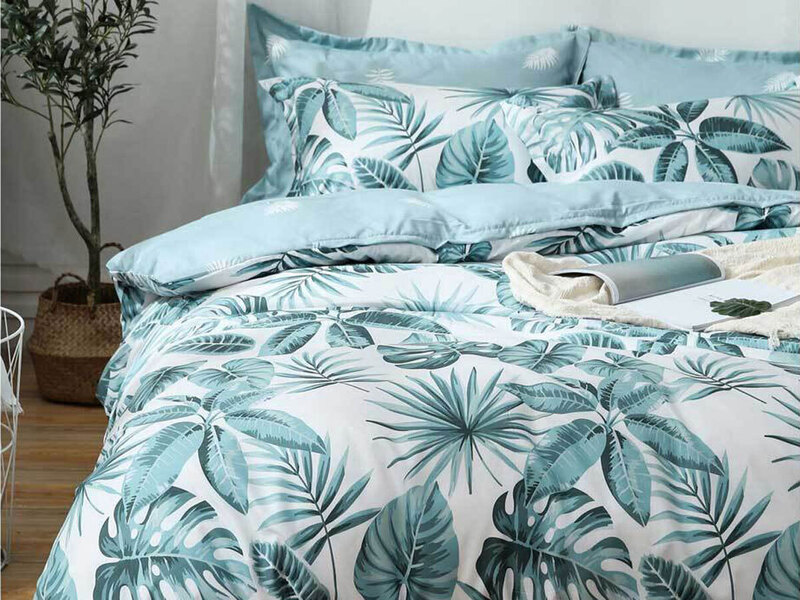 Luxton King Size 3pcs Tropical Aqua Blue Quilt Cover Set
