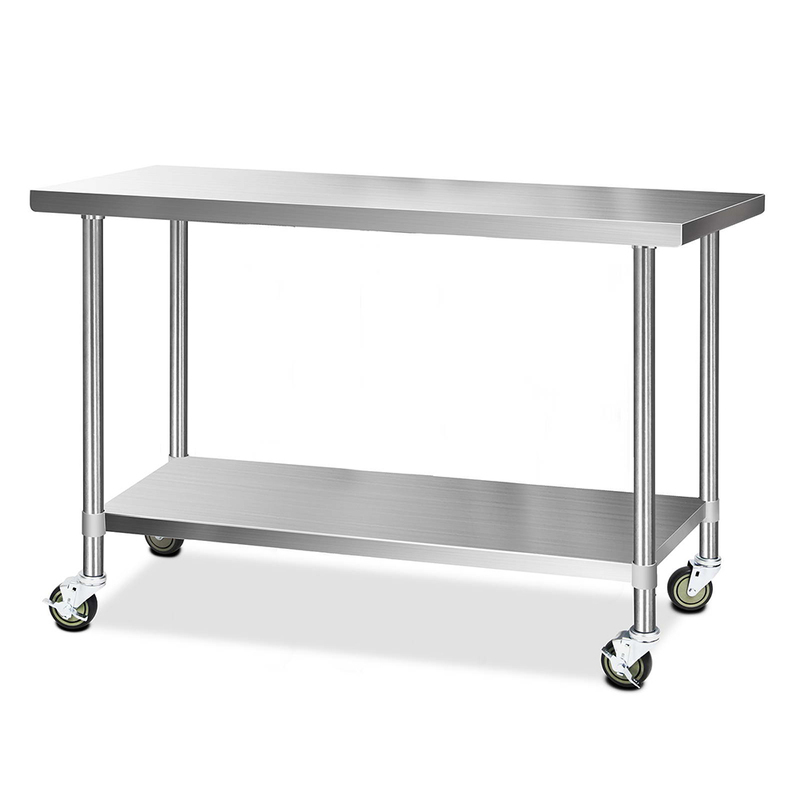 Cefito 1524x610mm Stainless Steel Kitchen Bench with Wheels 304