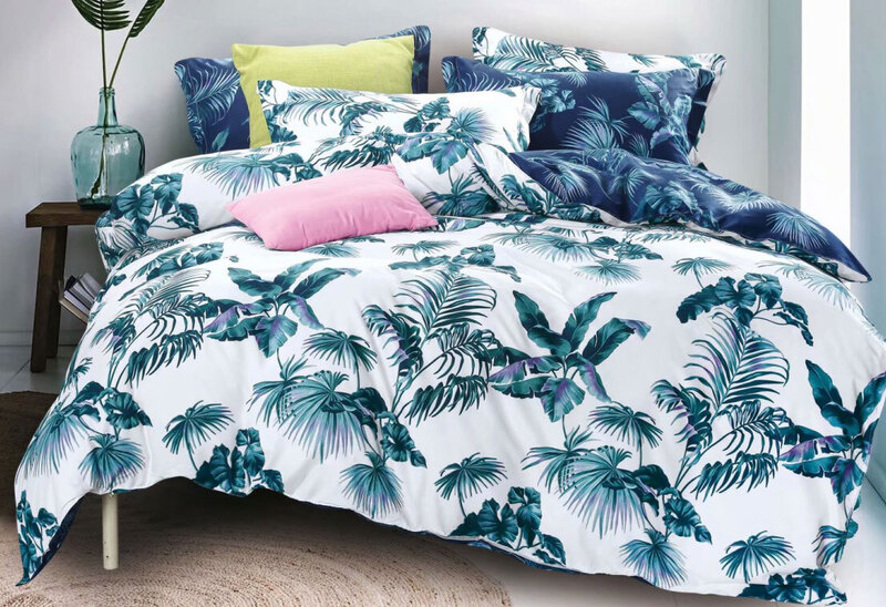 Luxton Queen Size 3pcs Tropical Plant Quilt Cover Set