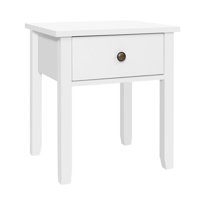 Bedside Tables Drawer Side Table Nightstand White Finish Shop Now