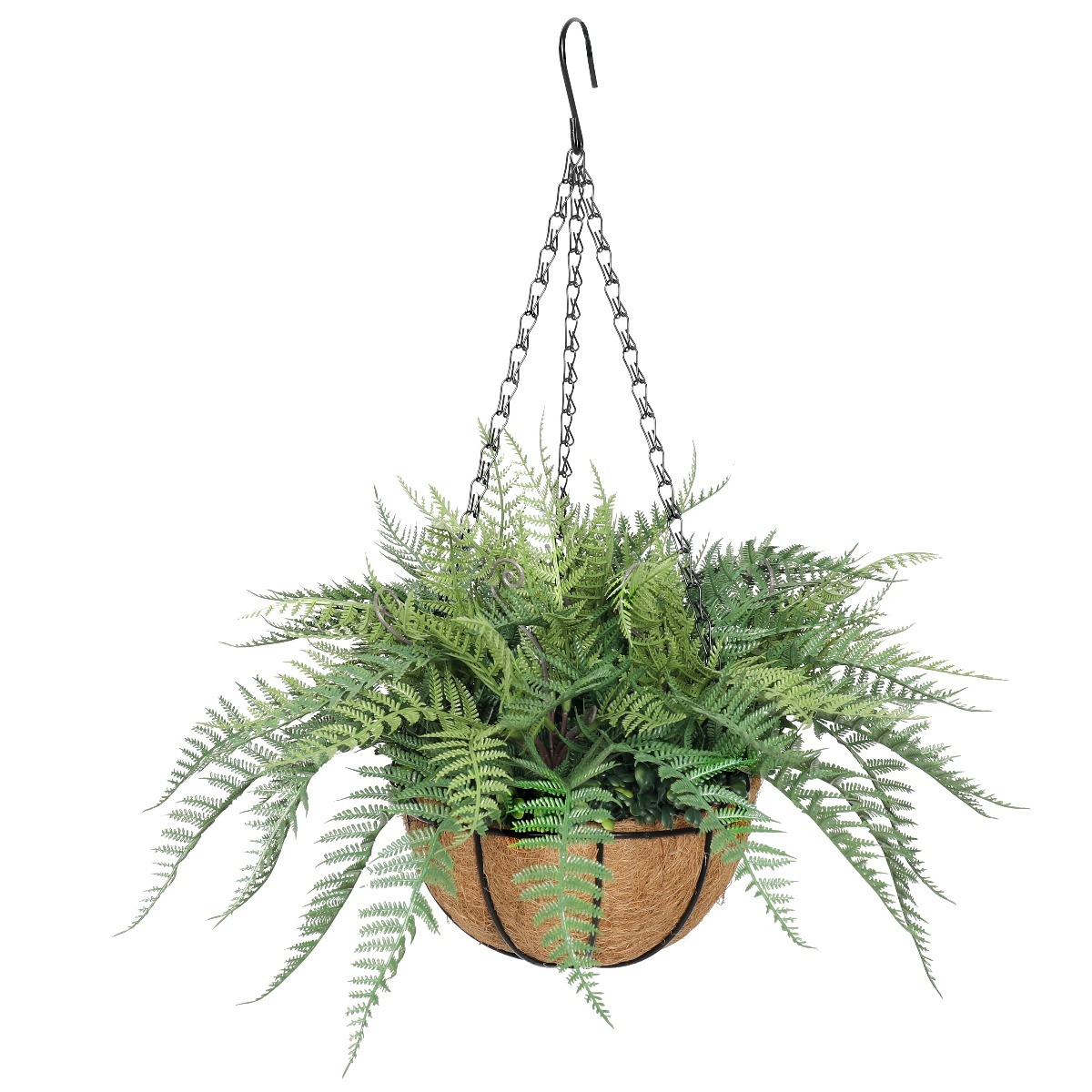 Potted Fern Hanging Basket (Fresh Green) UV Resistant 55cm