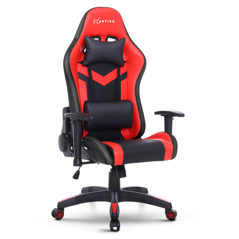 Artiss Gaming Office Chair LED Lights Recliner Red