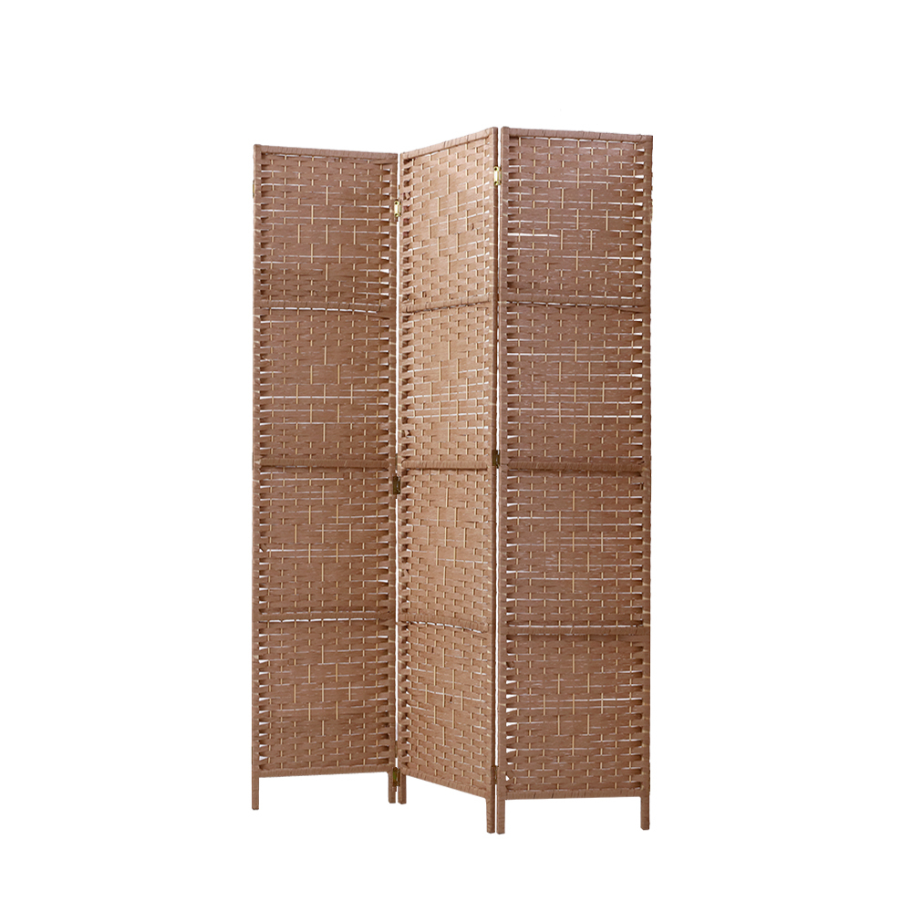 Artiss 3 Panel Room Divider Screen Privacy Rattan Dividers Stand Fold Natural