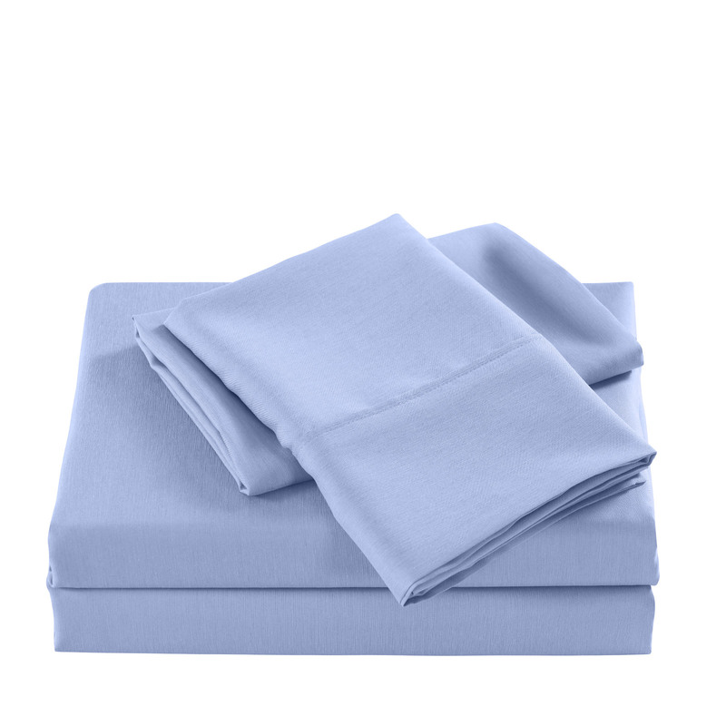 Casa Decor 2000 Thread Count Bamboo Cooling Sheet Set Ultra Soft Bedding - Double - Light Blue