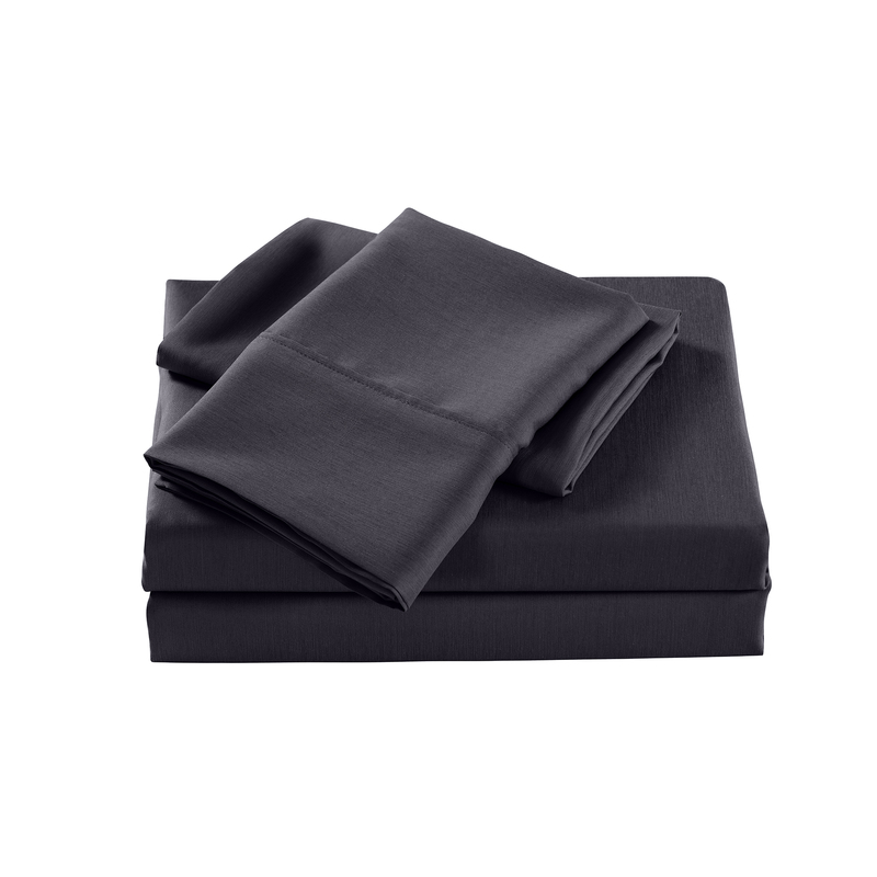 Casa Decor 2000 Thread Count Bamboo Cooling Sheet Set Ultra Soft Bedding - King Single - Charcoal