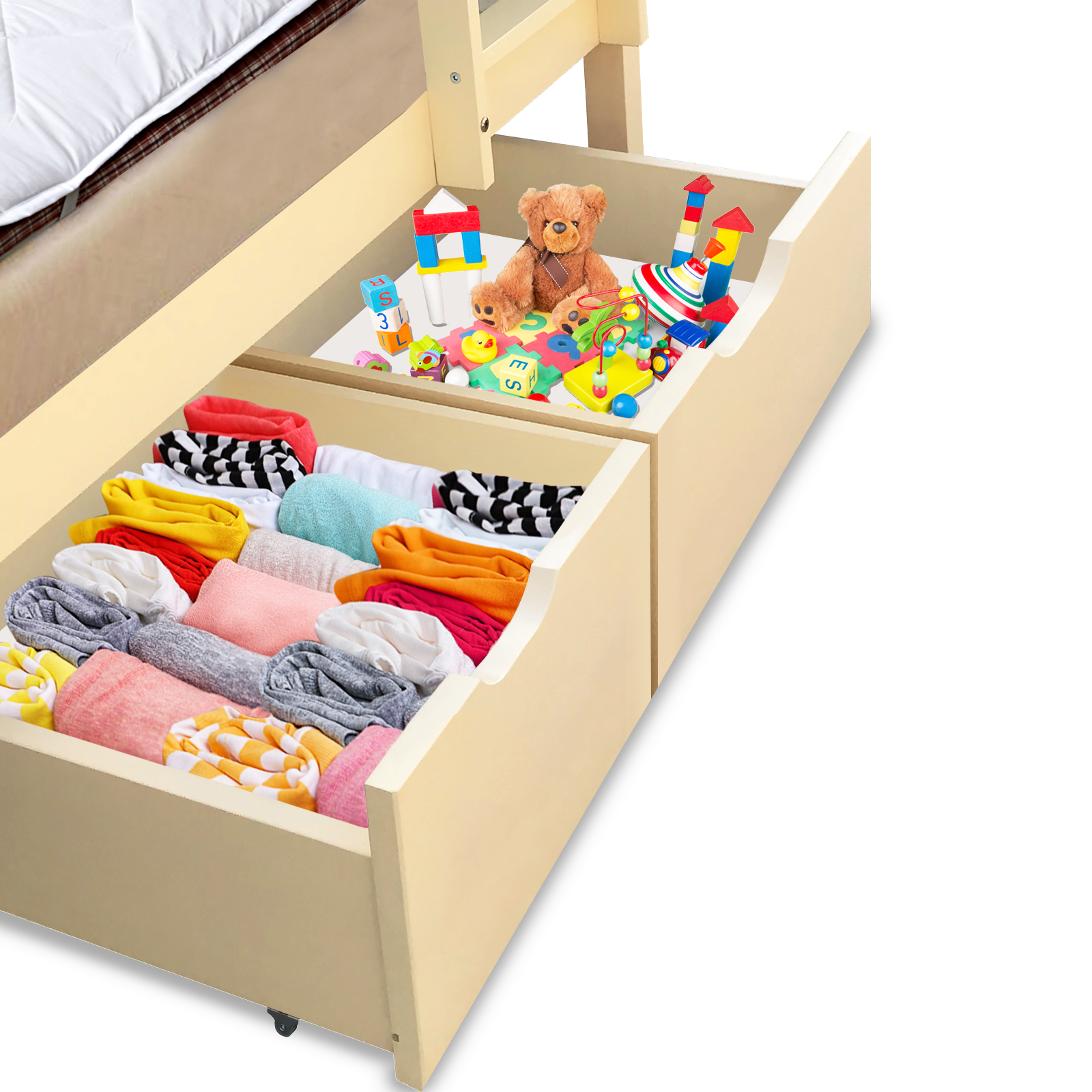 Royal Sleep Brown Bunk Bed Drawers for Sale Under Bed Storage Boxes