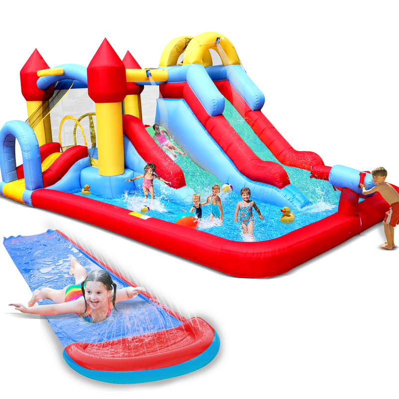 Mega Fun Park - 3 Water Slides, Jumping Castle, Pool Bouncer, Trampoline
