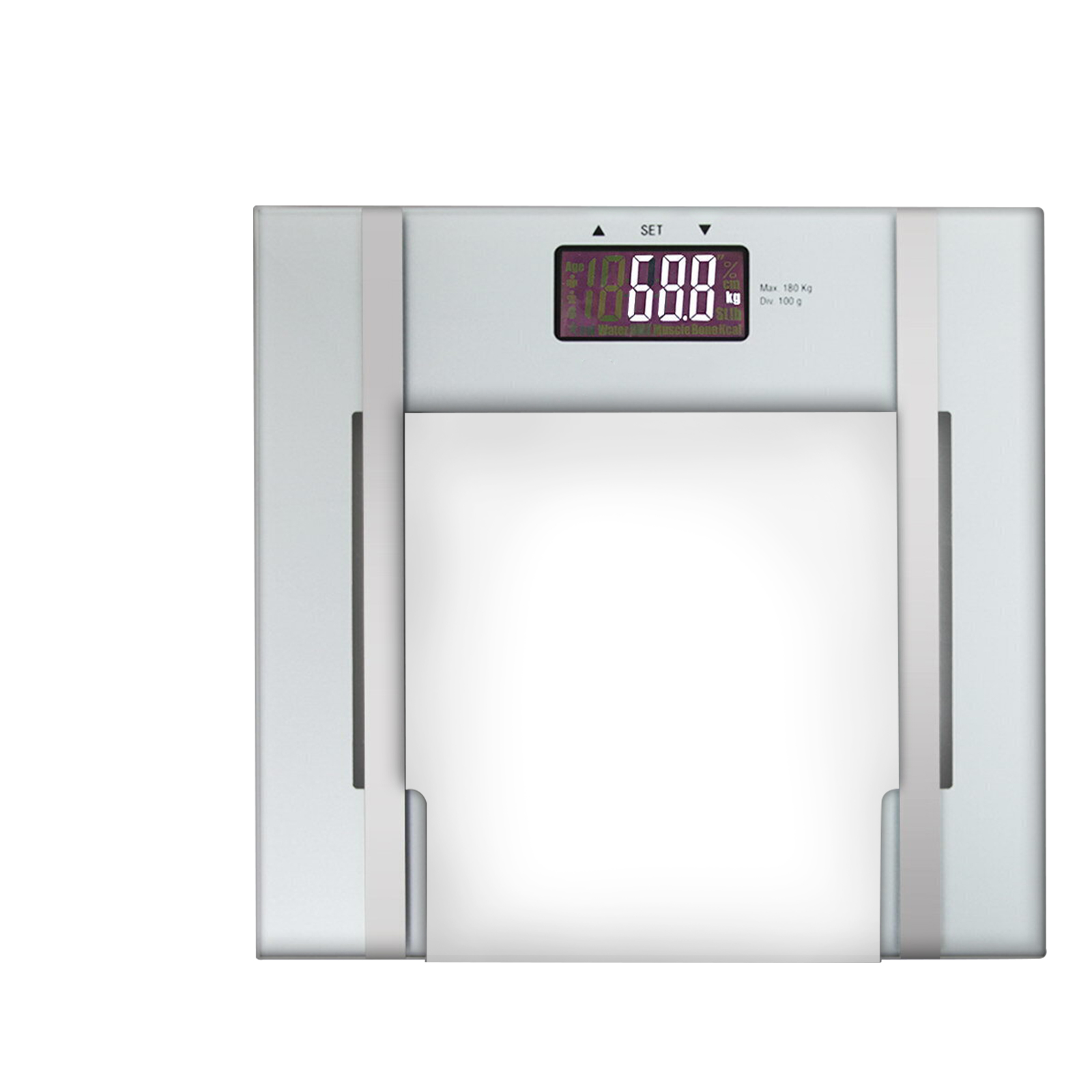 Digital Body Fat Electronic High-Quality Bathroom Glass Weight Scale - White