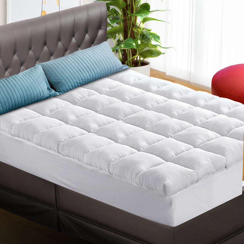 Double Size Mattress Bed Topper 1000GSM Bamboo Fibre Pillowtop Protector 5CM