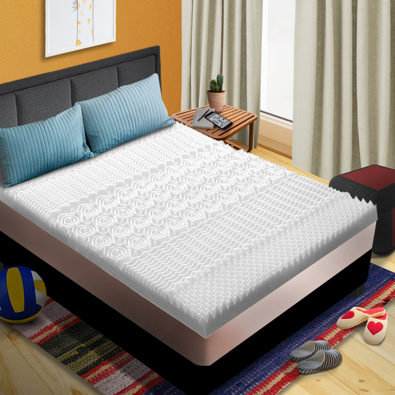 Queen Size Graphite Gel 5 Zone Bamboo Memory Foam Mattress Topper 8cm Thick