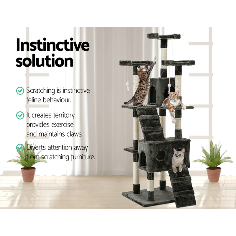 i.Pet Cat Tree 180cm Trees Scratching Post Scratcher Tower Condo House Furniture Wood