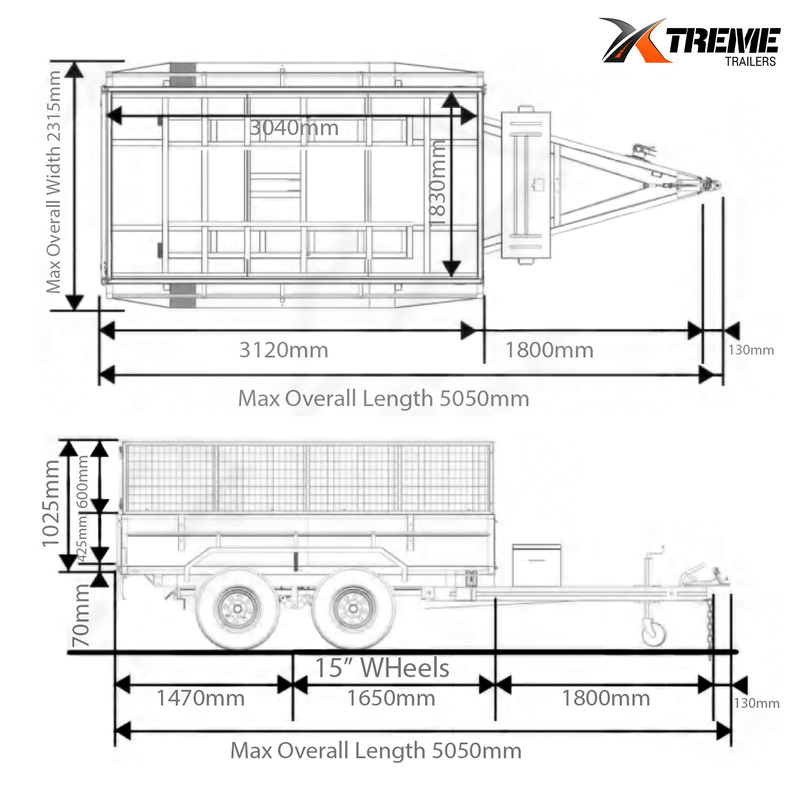 10 X 6 HYDRAULIC TIPPER TANDEM BOX TRAILER ATM 3500KG WITH RAMP HOLDERS