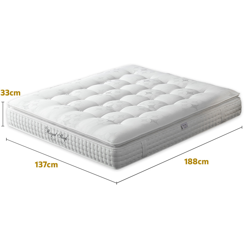 Royal Sleep DOUBLE Mattress Plush Bed Pillow Top 7 Zone Spring Gel Memory Foam