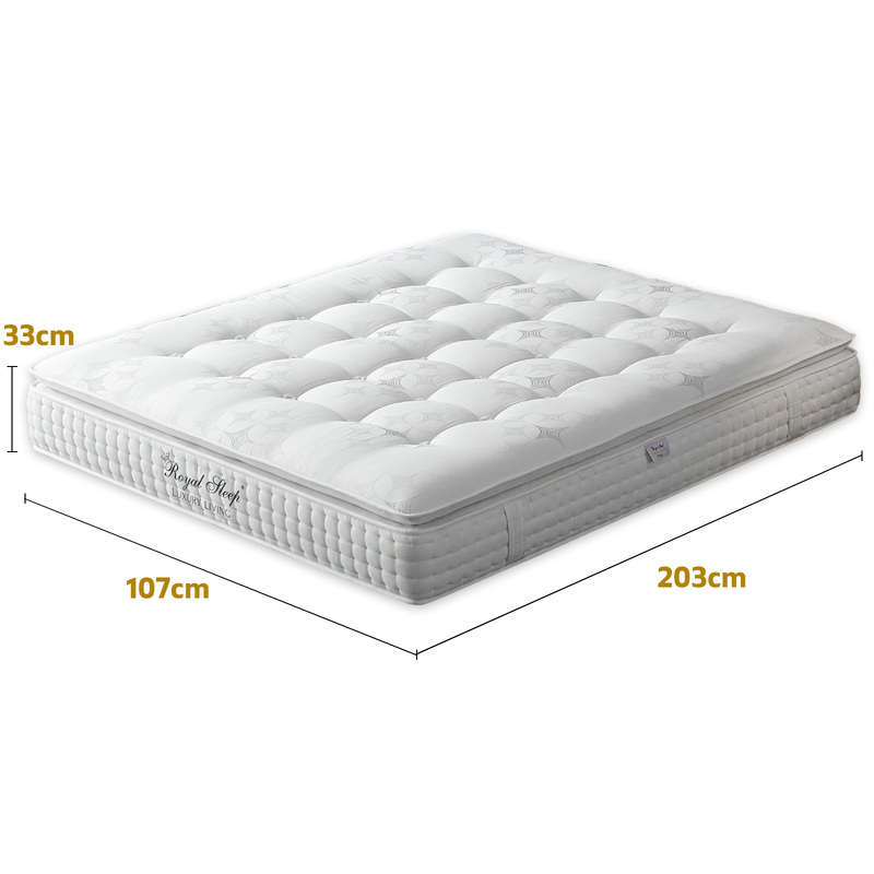 Royal Sleep KING SINGLE Mattress Plush Pillow Top 7 Zone Spring Gel Memory Foam