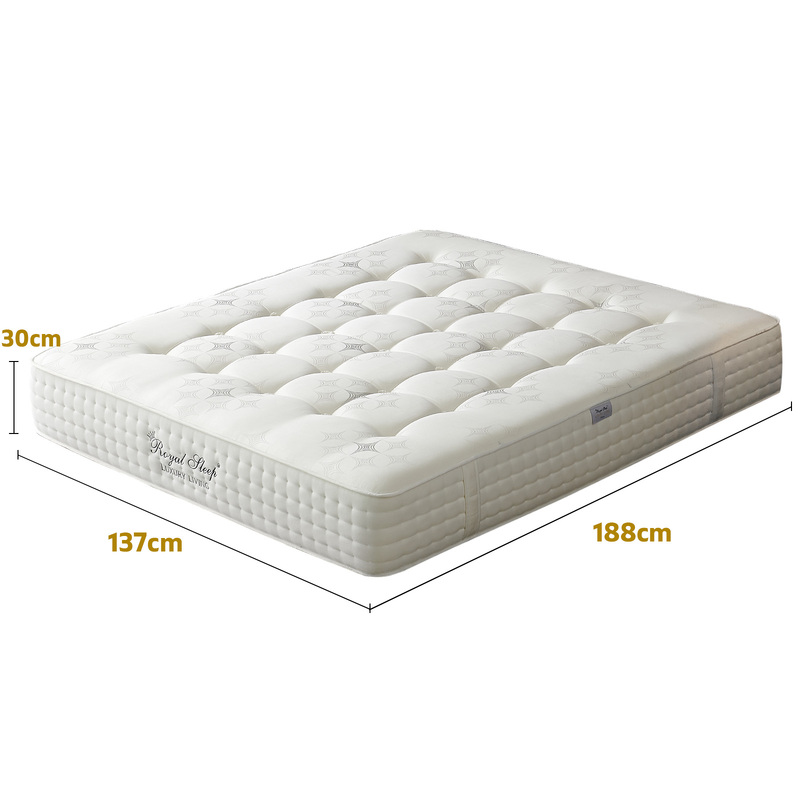 Royal Sleep DOUBLE Mattress Firm Bed Tight Top 7 Zone Spring Latex Foam