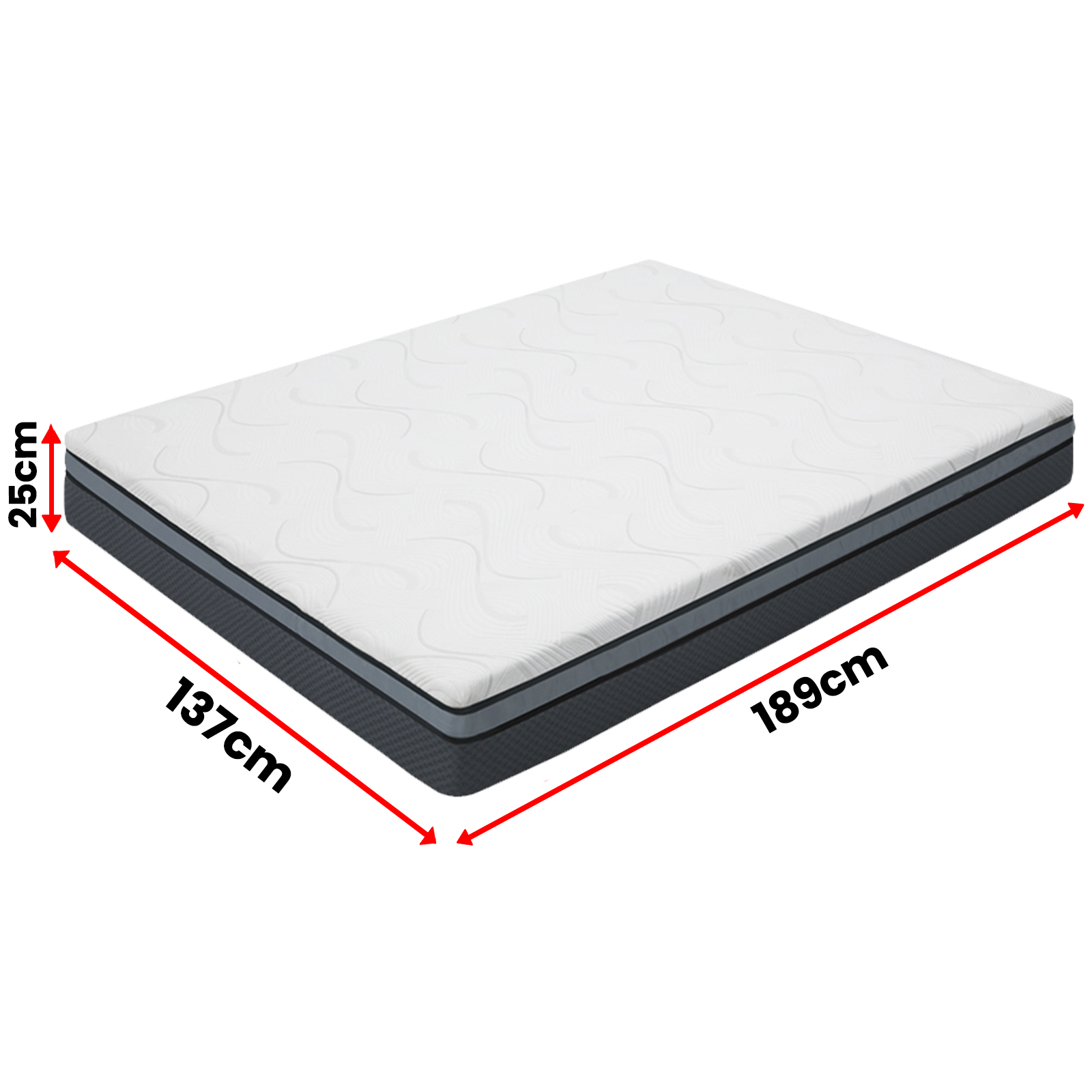 Double Size Cool Gel Memory Foam Mattress Bed Medium Firm 25CM Thick