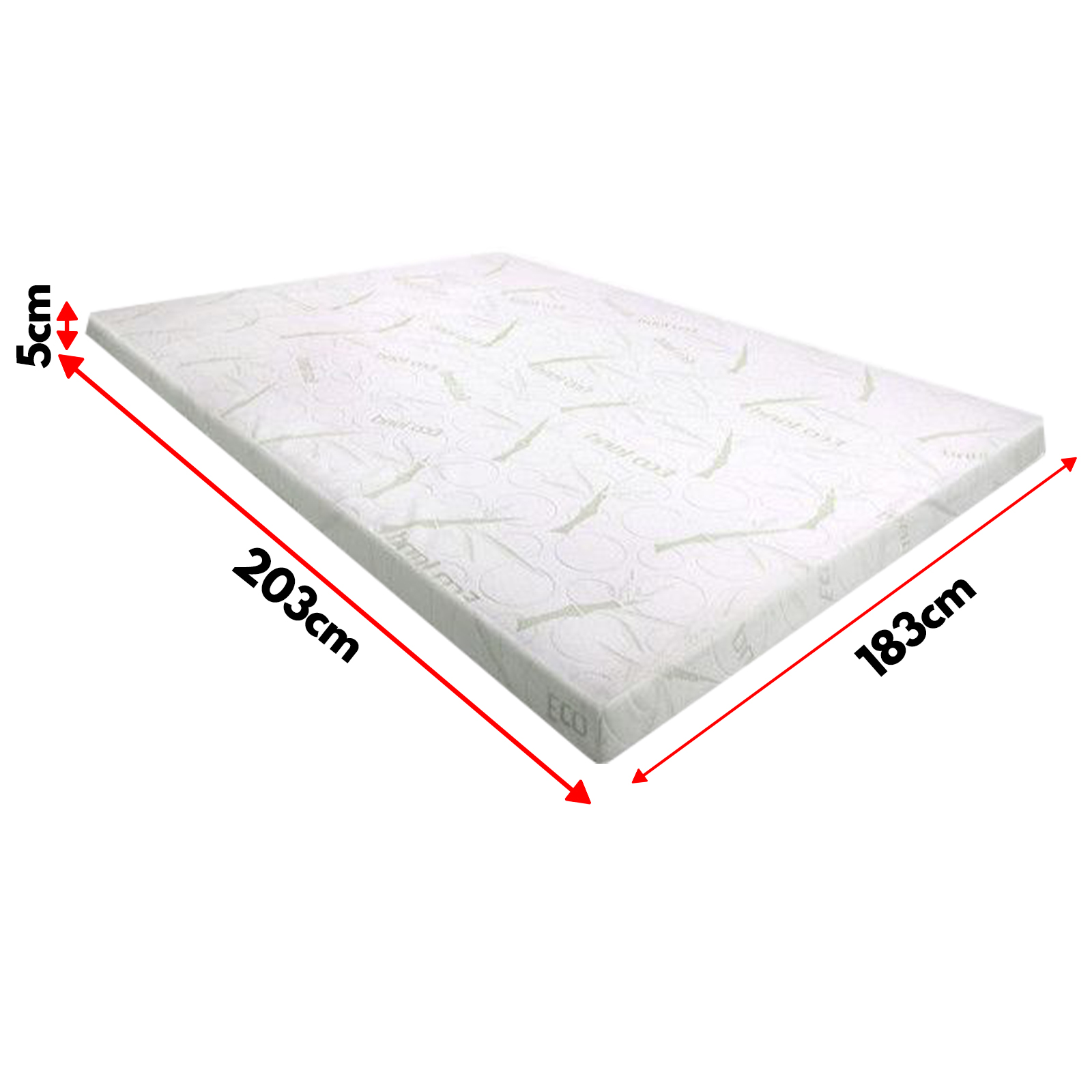 King Size Bed COOL GEL Memory Foam Mattress Topper BAMBOO Cover 5CM Mat