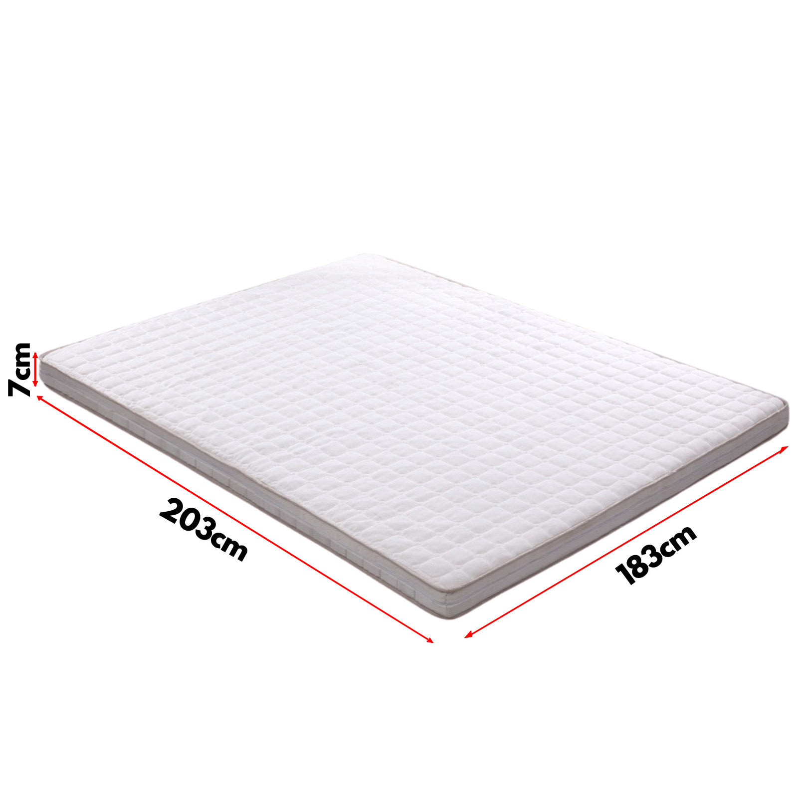 King 7cm Thick Memory Foam Mattress Topper Bed Underlay Cover