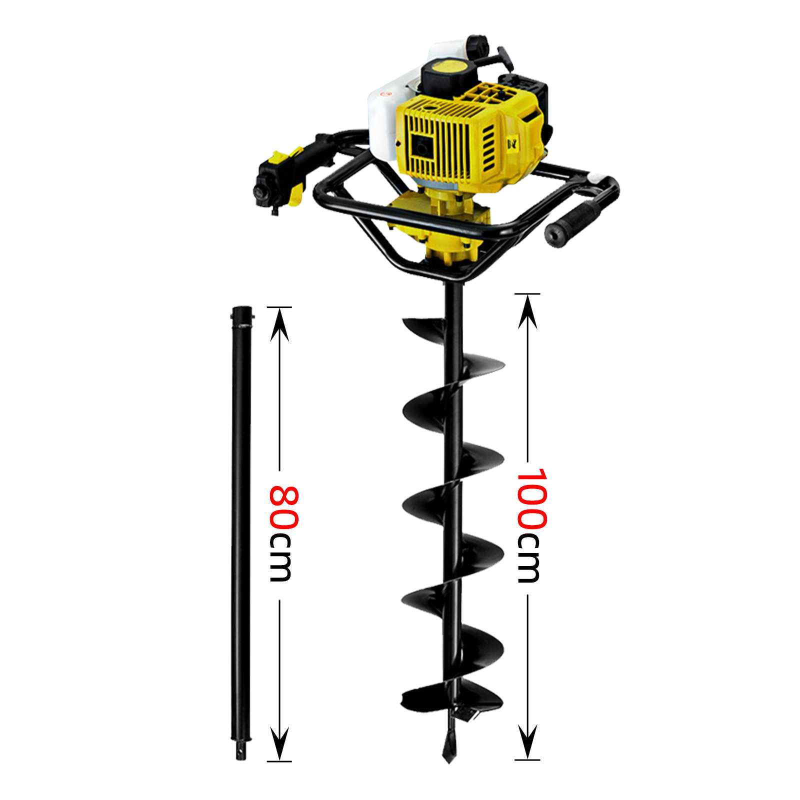 1.2L Petrol Post 92CC Hole Digger Auger Borer Drill Fence Earth 200mm Power