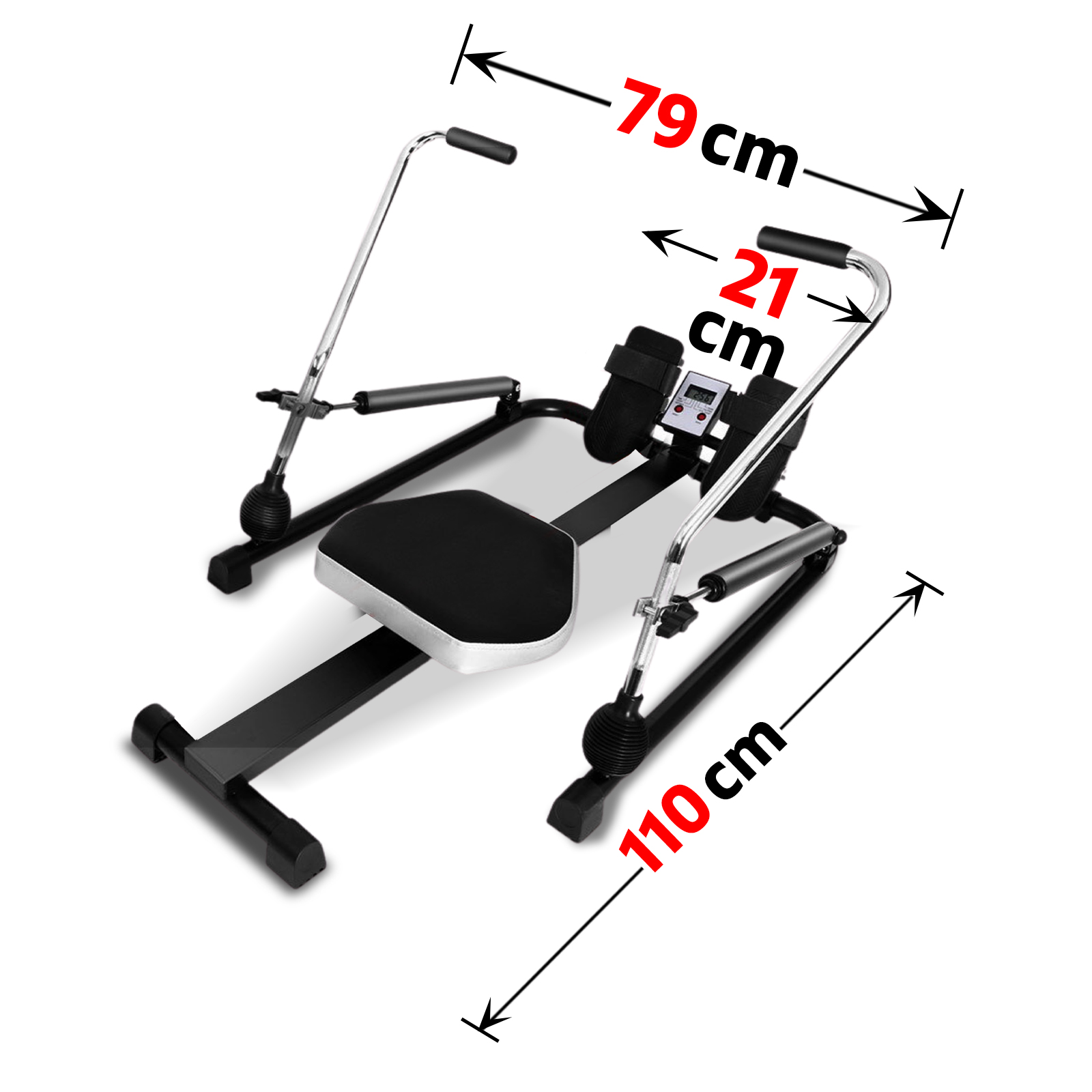 Rowing Exercise Machine Rower Hydraulic Resistance Cardio Gym Fitness  