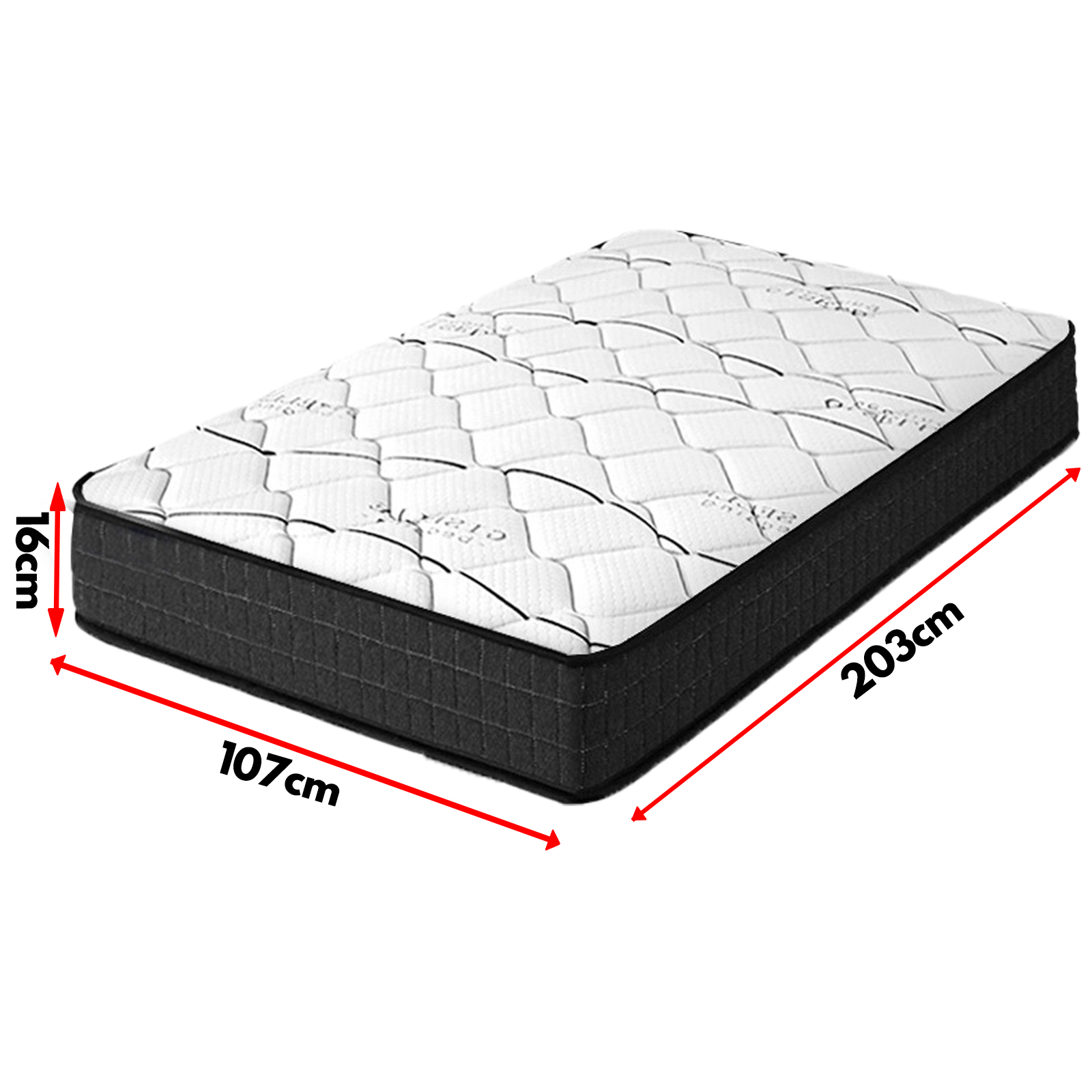 King Single Size Bed Medium Firm Foam Mattress Bonnell Spring 16cm