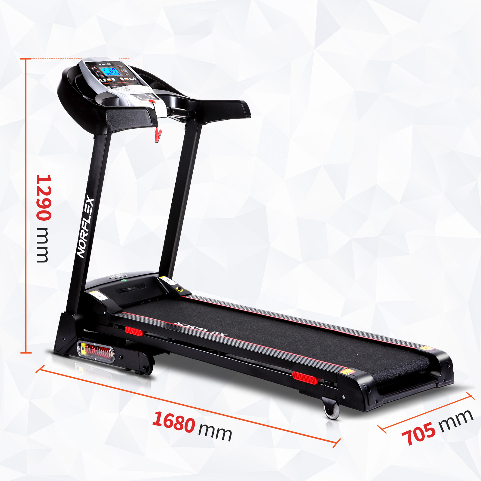 NEW NORFLX Electric Treadmill with Auto Incline - Home Gym Exercise Fitness Machine