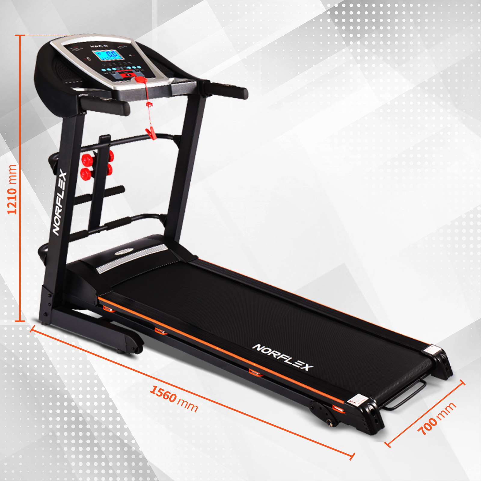 NORFLX Electric Treadmill Incline Home Gym Exercise Machine Fitness Equipment