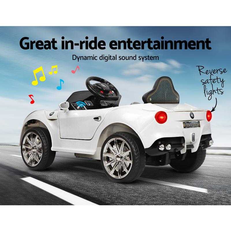 Rigo Kids Ride On Car Electric Toy Battery Remote 12V Children White Cars Motor