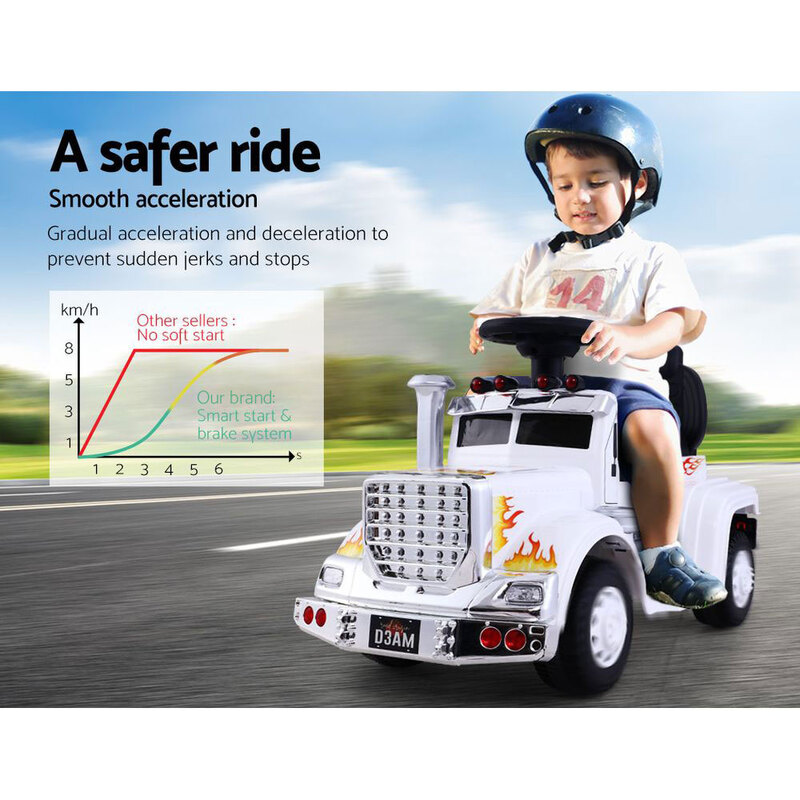 Rigo Kids Electric Ride On Car Truck Motorcycle Motorbike Toy Cars 6V White
