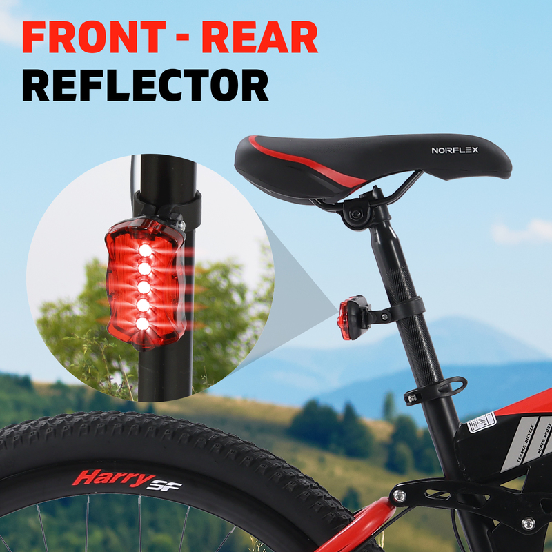 2022 Foldable Mountain Bike | Red & Black MTB with Shimano Gear Set