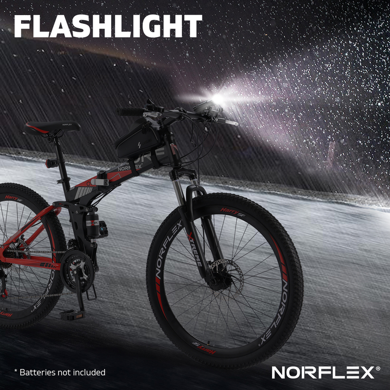 2022 Foldable Mountain Bike | Red & Black MTB with Shimano Gear Set