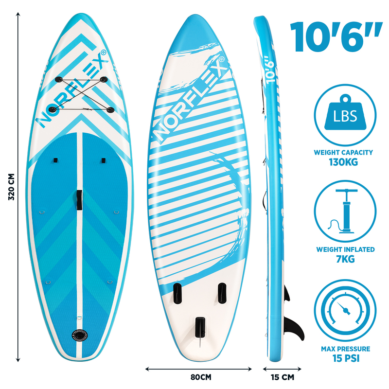 NORFLX Stand Up Paddle Board Inflatable SUP 10’6” Surfboard | Paddleboard